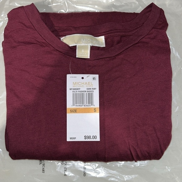 *NWT*MICHAEL KORS Long Sleeve Crew Neck Above the Knee T-Shirt Dress -S - Picture 5 of 5